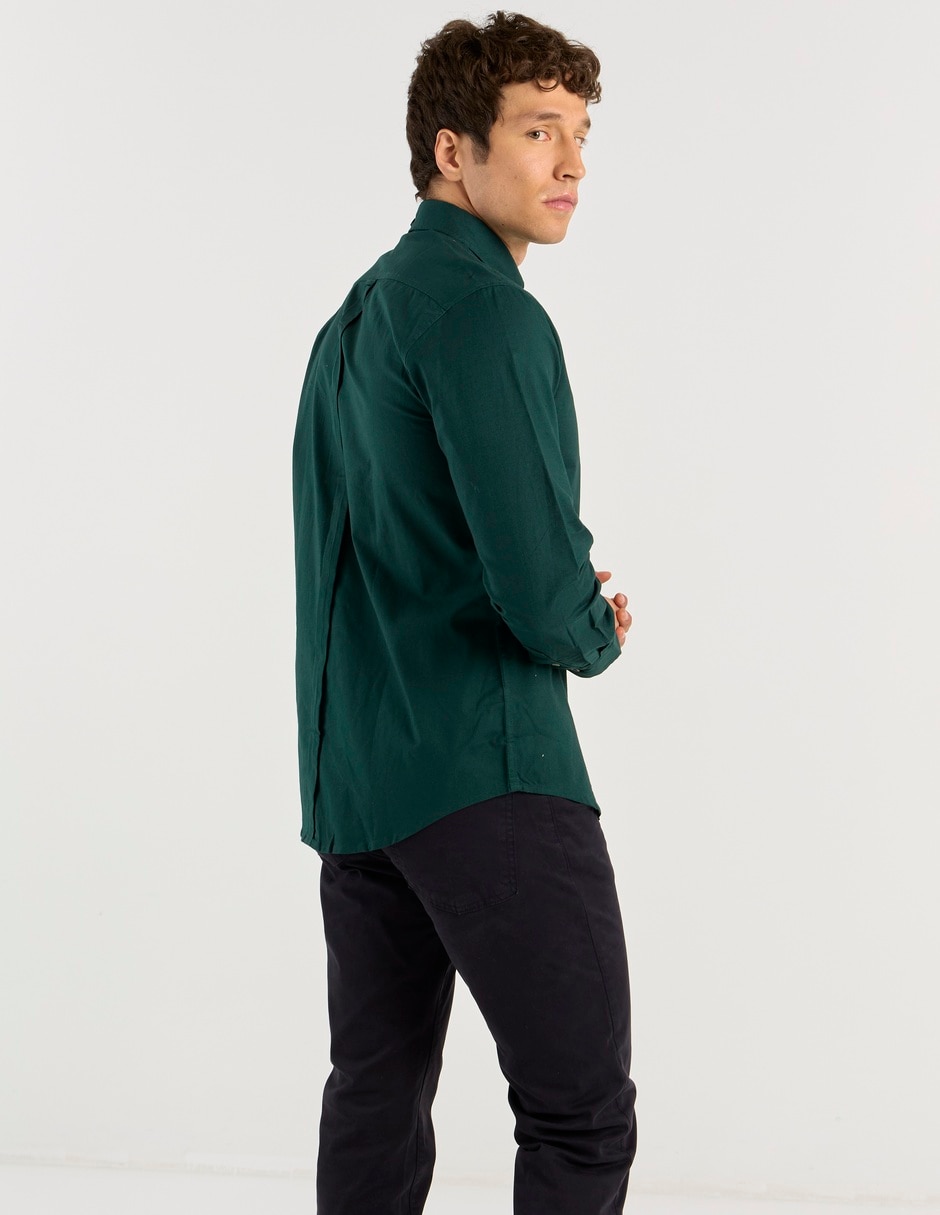 Camisa business casual de algodón manga larga para hombre 6