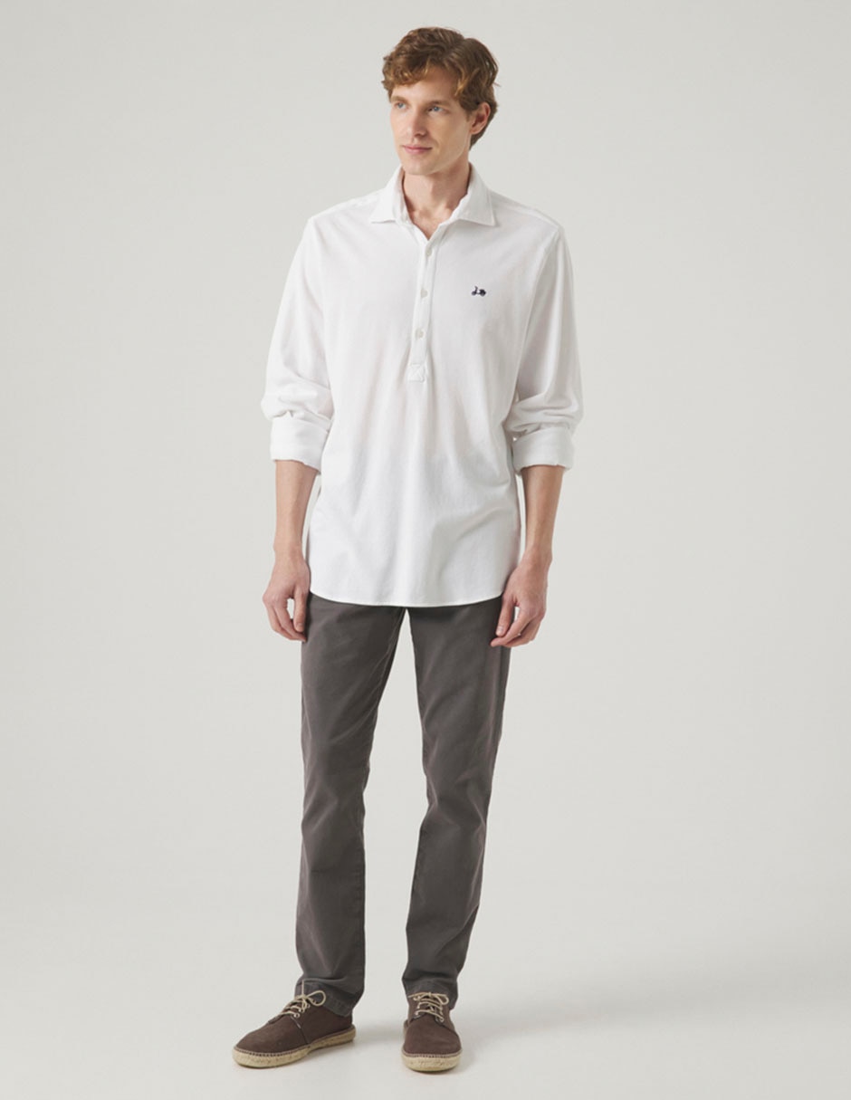 Camisa casual de algodón manga larga para hombre