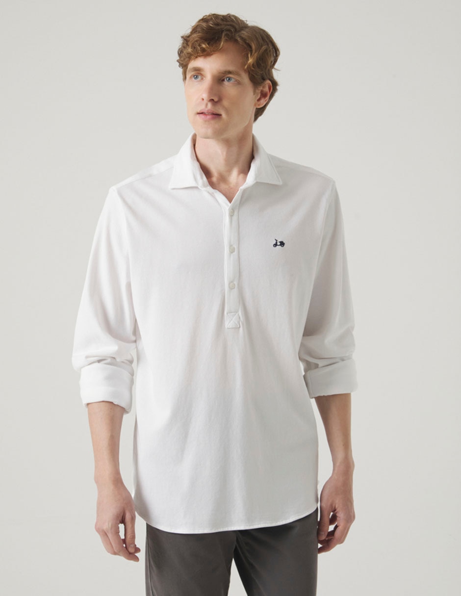 Camisa casual de algodón manga larga para hombre