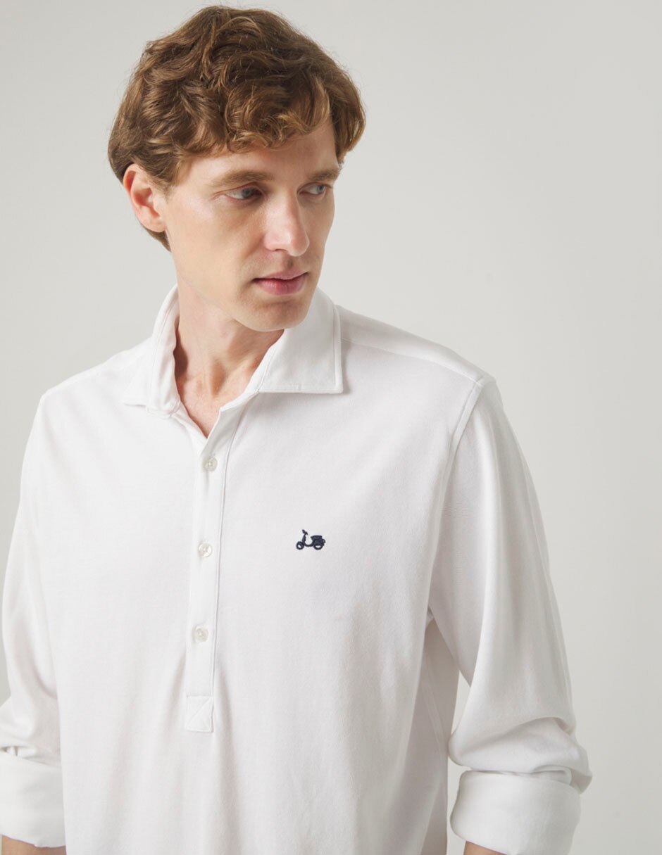 Camisa casual de algodón manga larga para hombre