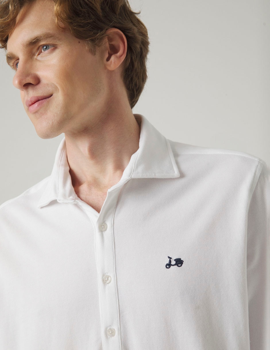Camisa casual de algodón manga larga para hombre