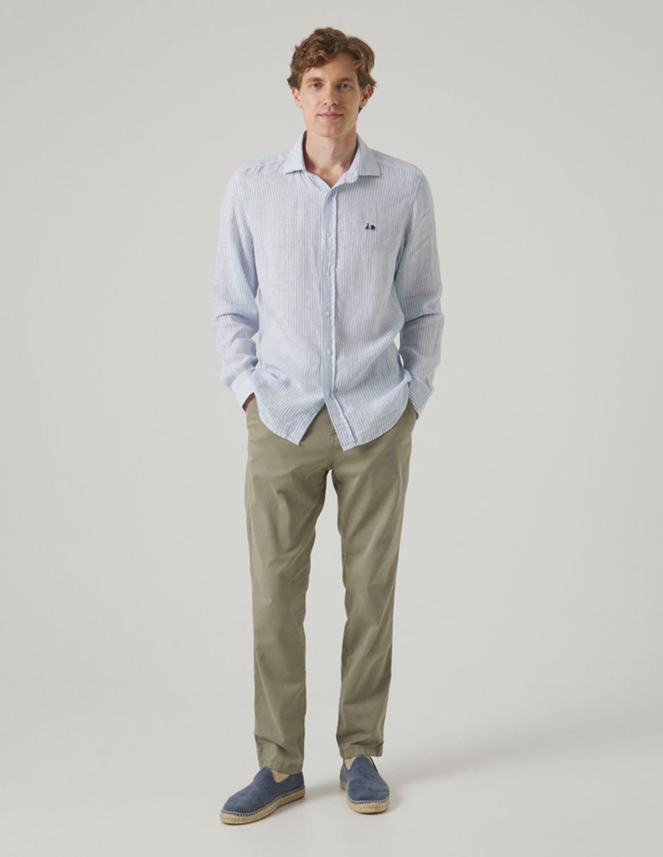 Pantalón chino straight de algodón para hombre Pantalón chino straight de algodón para hombre