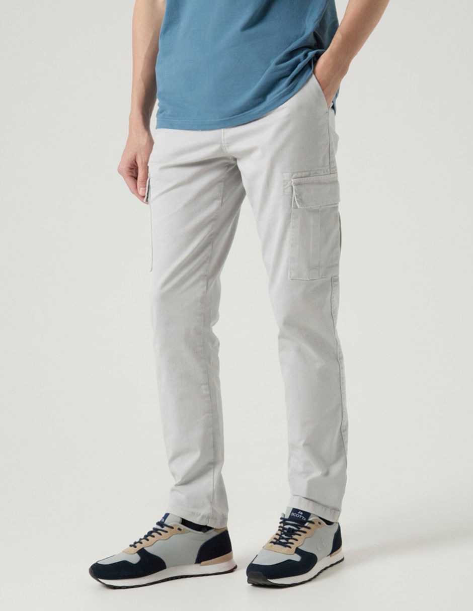 Pantalón cargo straight de algodón para hombre 4
