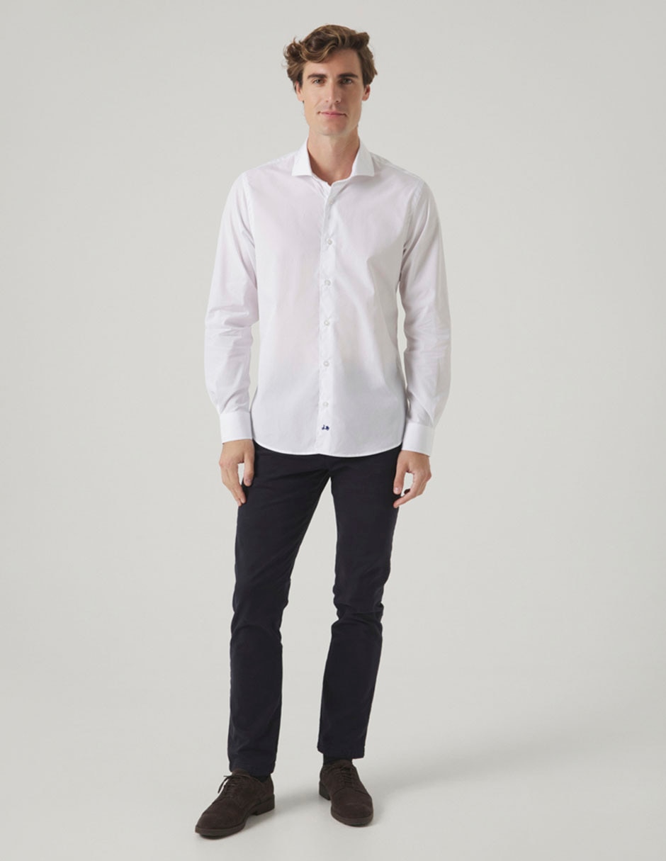 Camisa casual de algodón manga larga para hombre Camisa casual de algodón manga larga para hombre