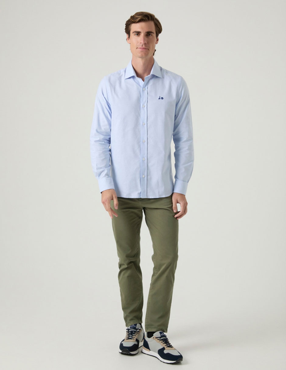 Camisa casual de algodón manga larga para hombre Camisa casual de algodón manga larga para hombre