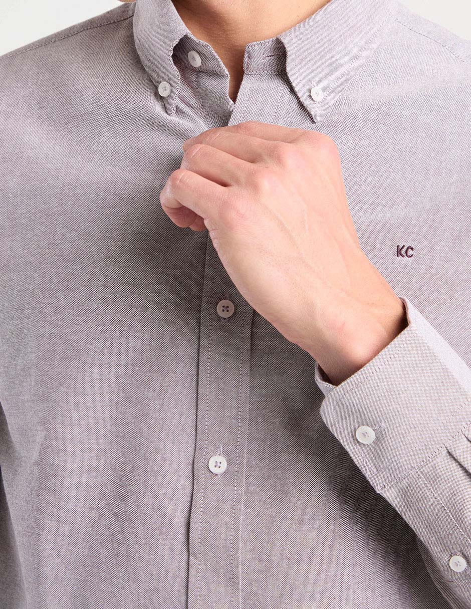 Camisa casual Kenneth Cole de algodón manga larga para hombre
