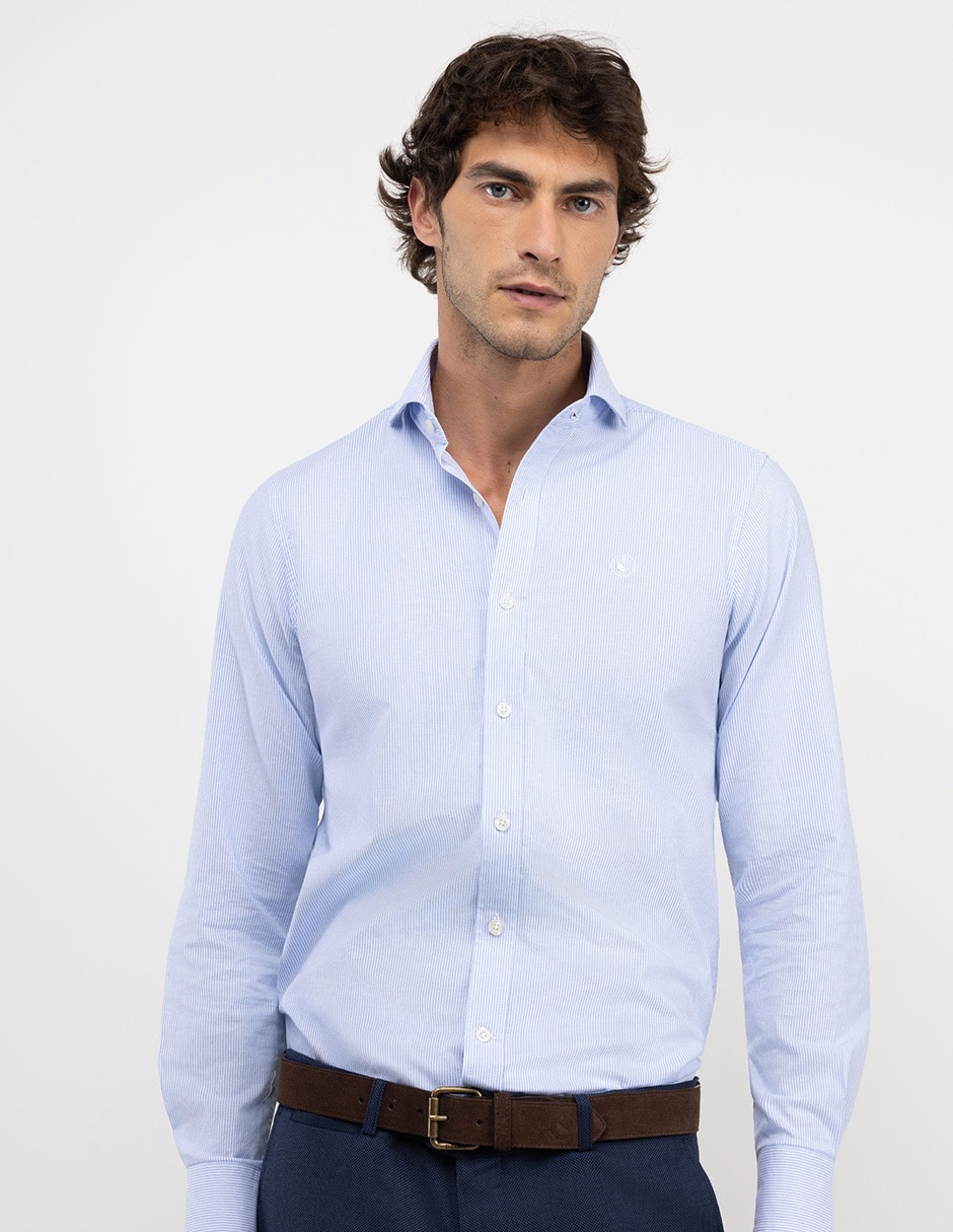 Camisa casual de algodón manga larga para hombre