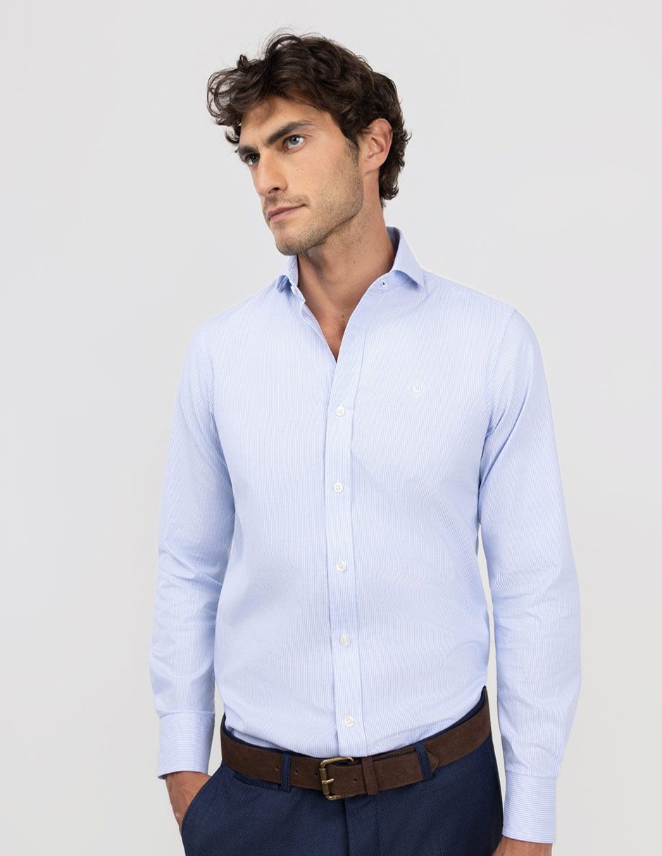 Camisa casual de algodón manga larga para hombre