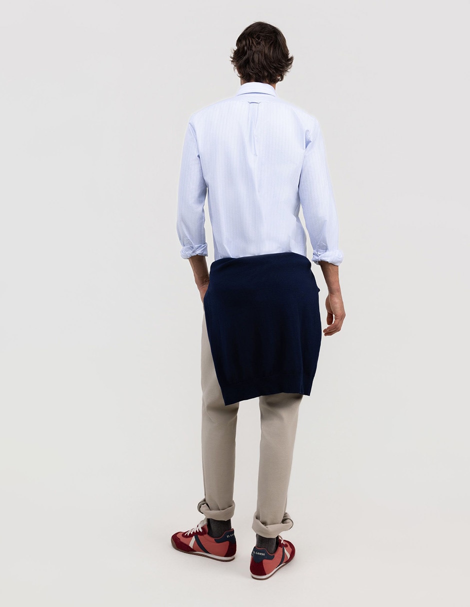 Camisa casual El Ganso de algodón manga larga para hombre