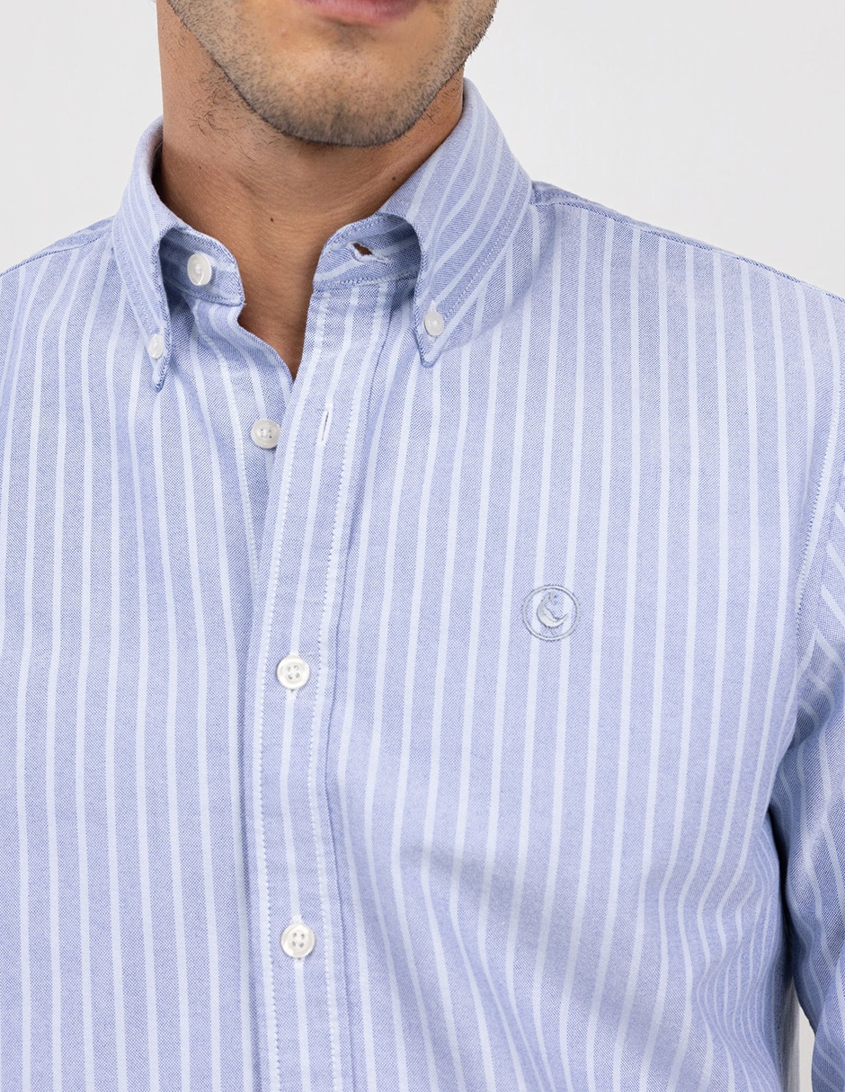 Camisa casual El Ganso de algodón manga larga para hombre