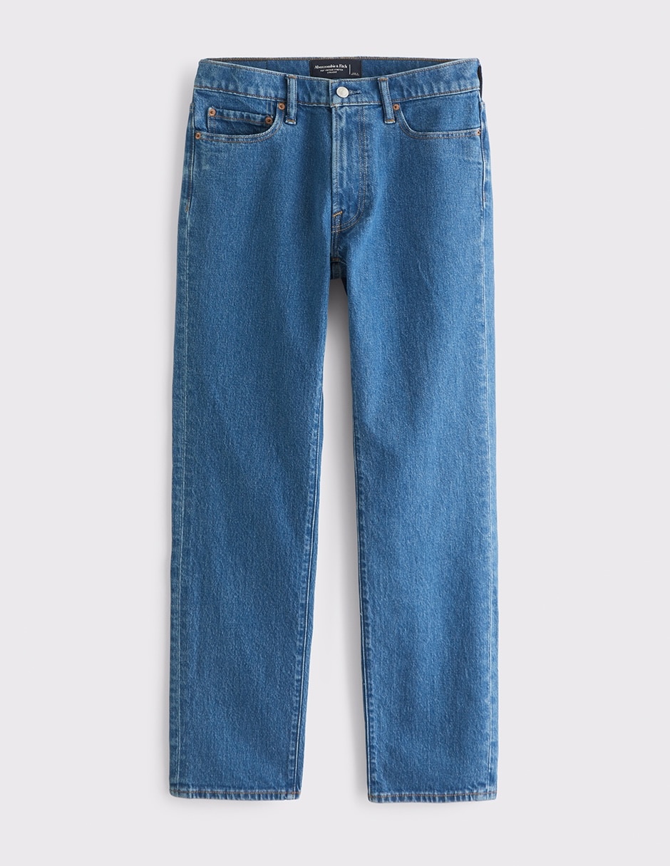 Jeans straight Abercrombie & Fitch lavado medio para hombre