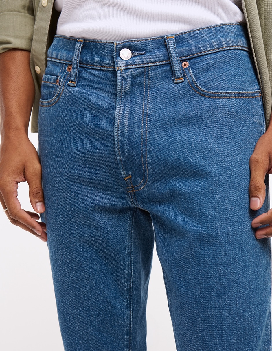 Jeans straight Abercrombie & Fitch lavado medio para hombre