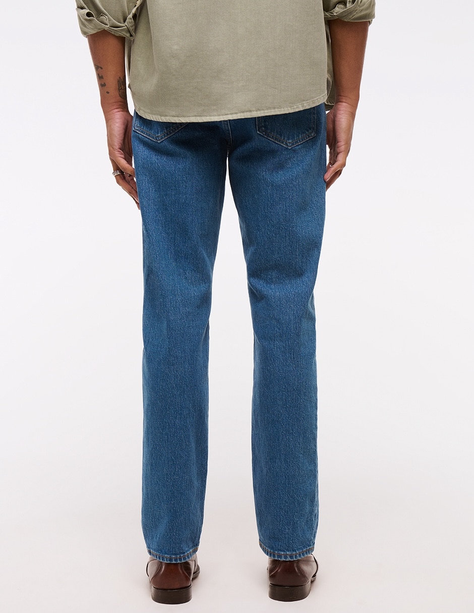 Jeans straight Abercrombie & Fitch lavado medio para hombre
