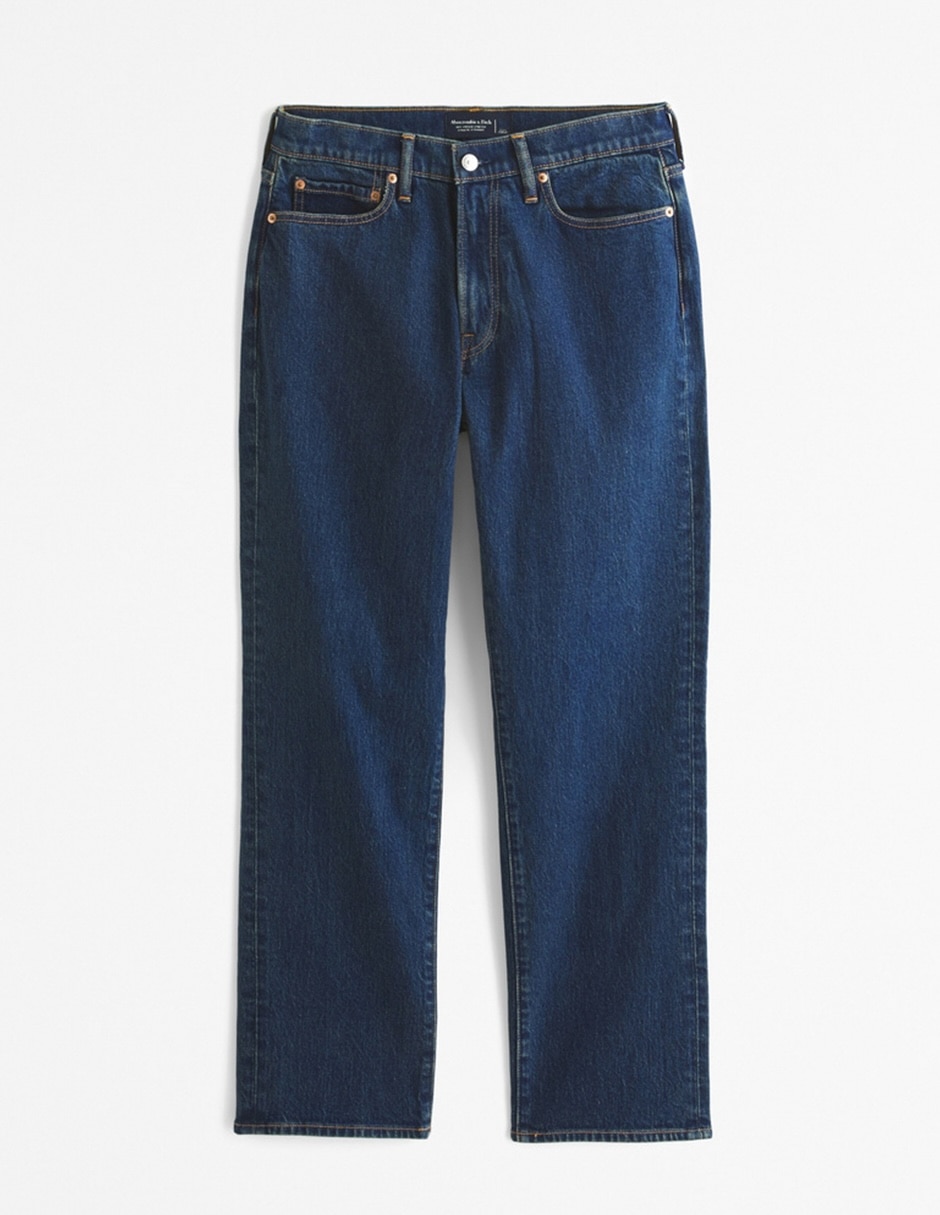 Jeans straight lavado obscuro para hombre