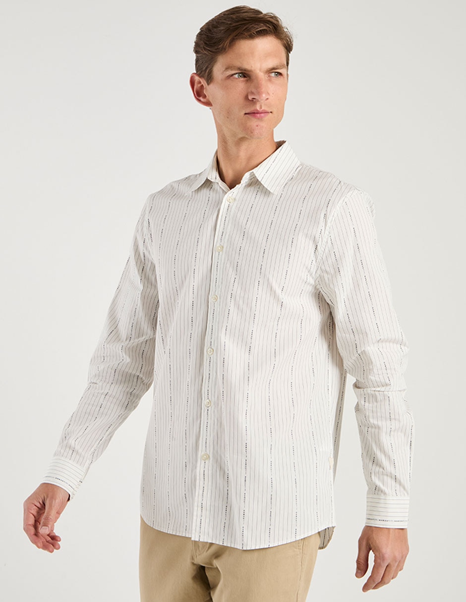 Camisa casual de algodón manga larga para hombre Camisa casual de algodón manga larga para hombre