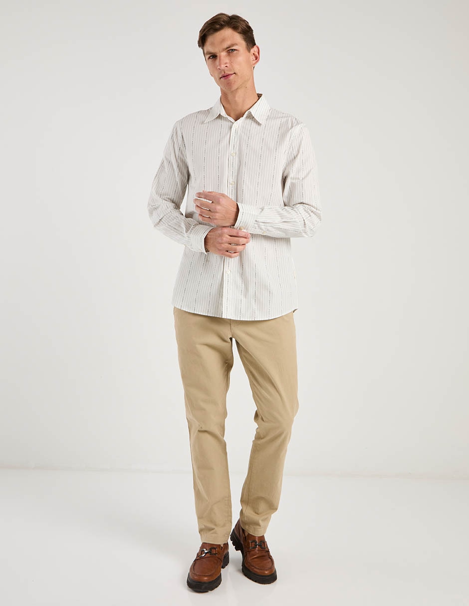 Camisa casual Guess de algodón manga larga para hombre