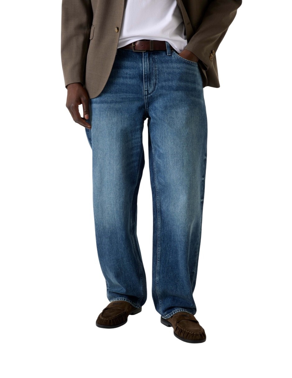 Jeans straight deslavado para hombre