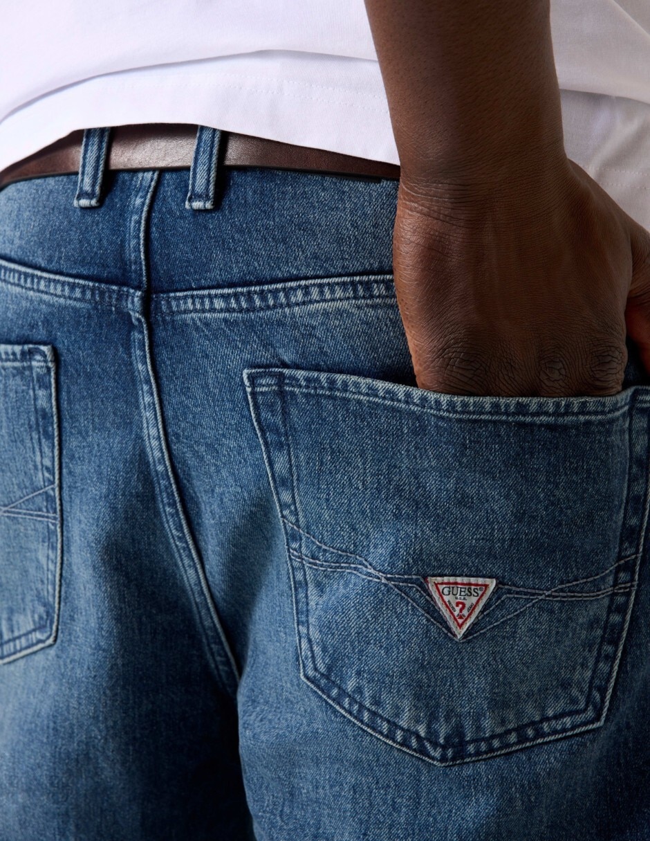 Jeans straight deslavado para hombre 3