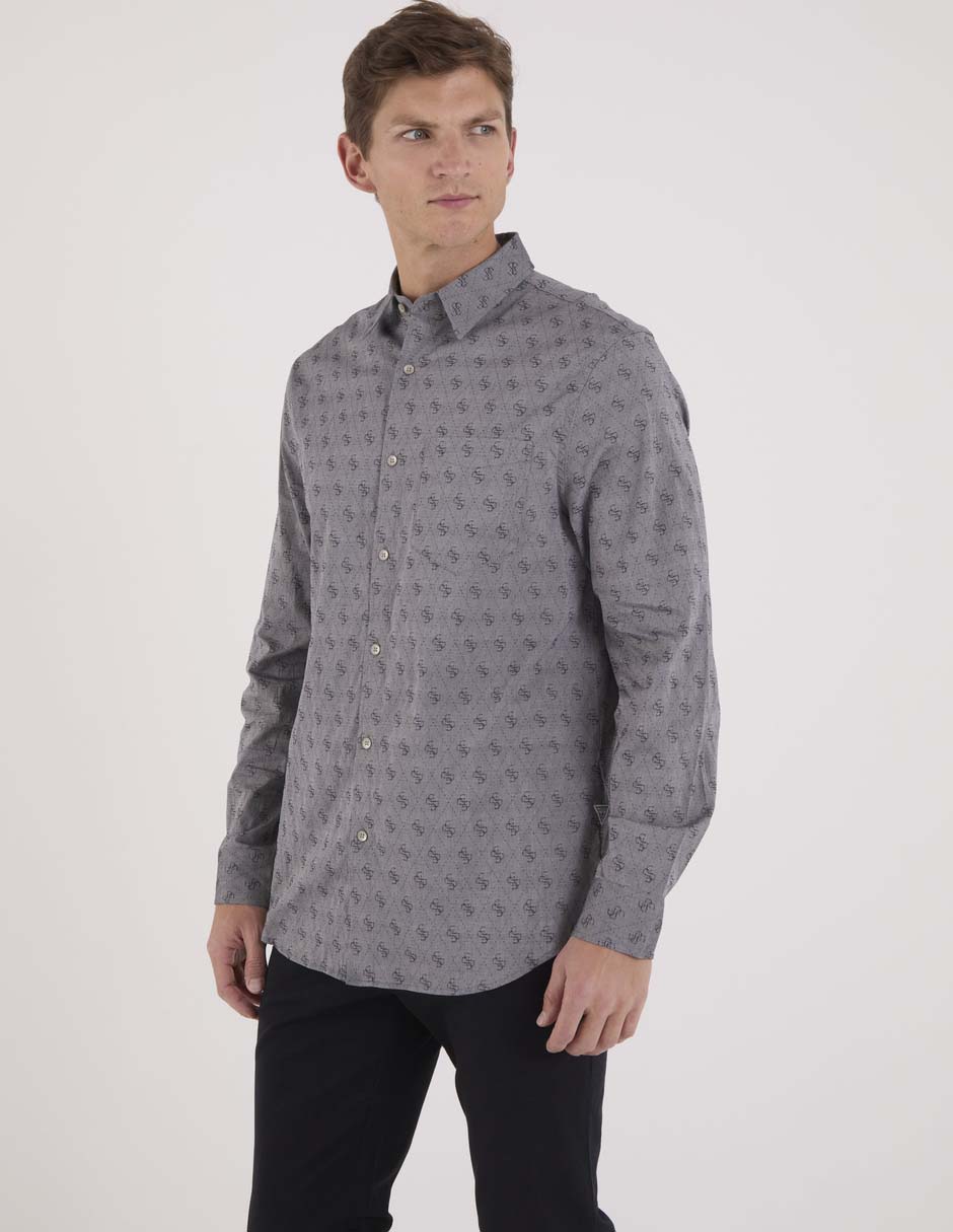 Camisa casual de algodón manga larga para hombre 1