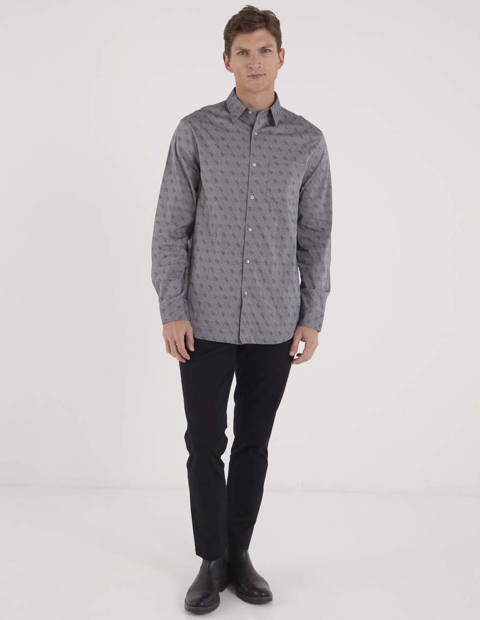 Camisa casual de algodón manga larga para hombre 8