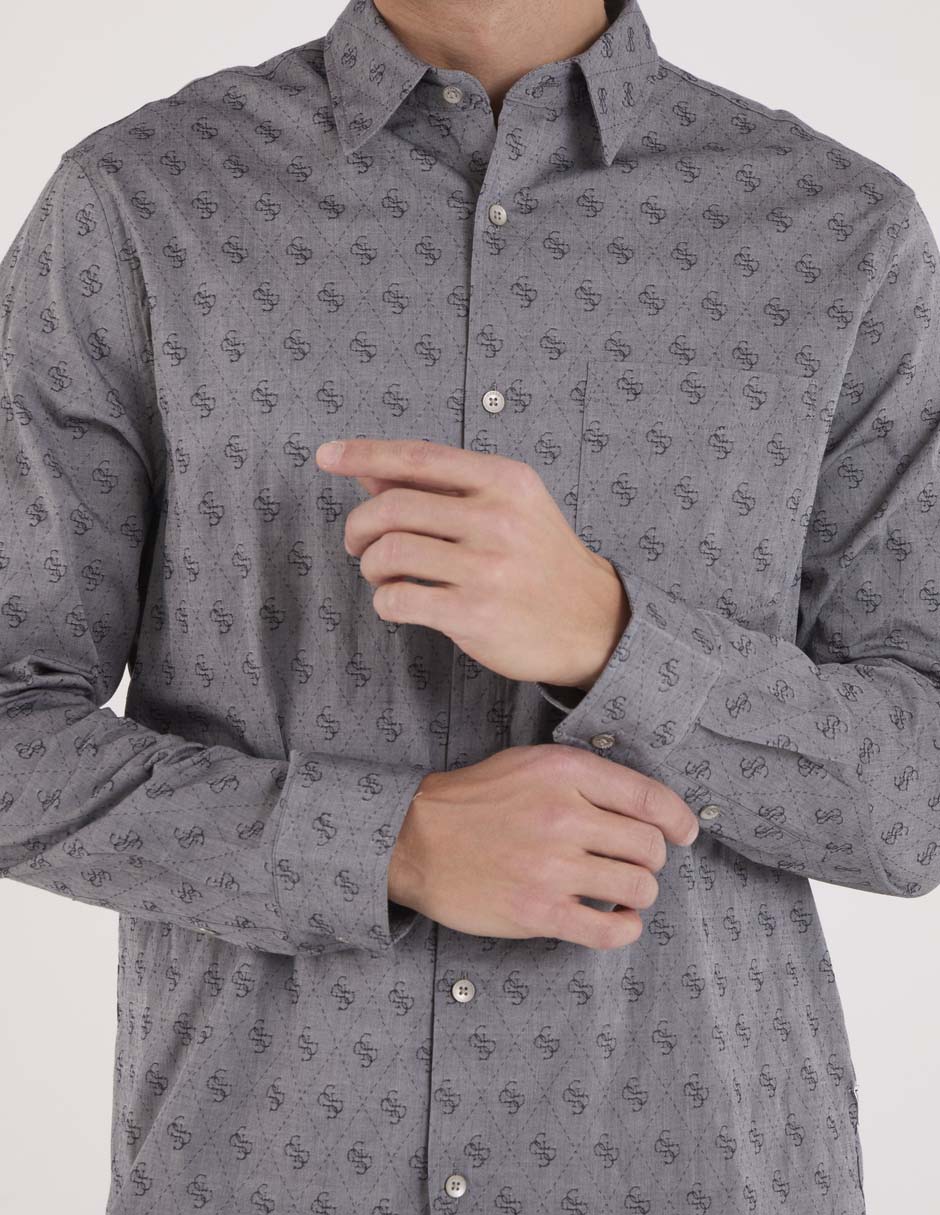 Camisa casual de algodón manga larga para hombre 10