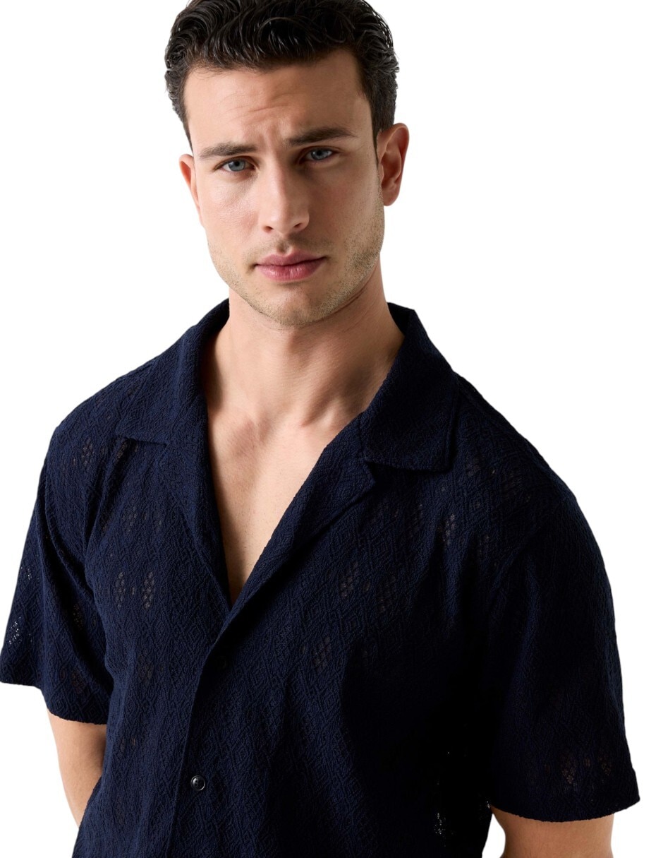 Camisa casual manga corta para hombre