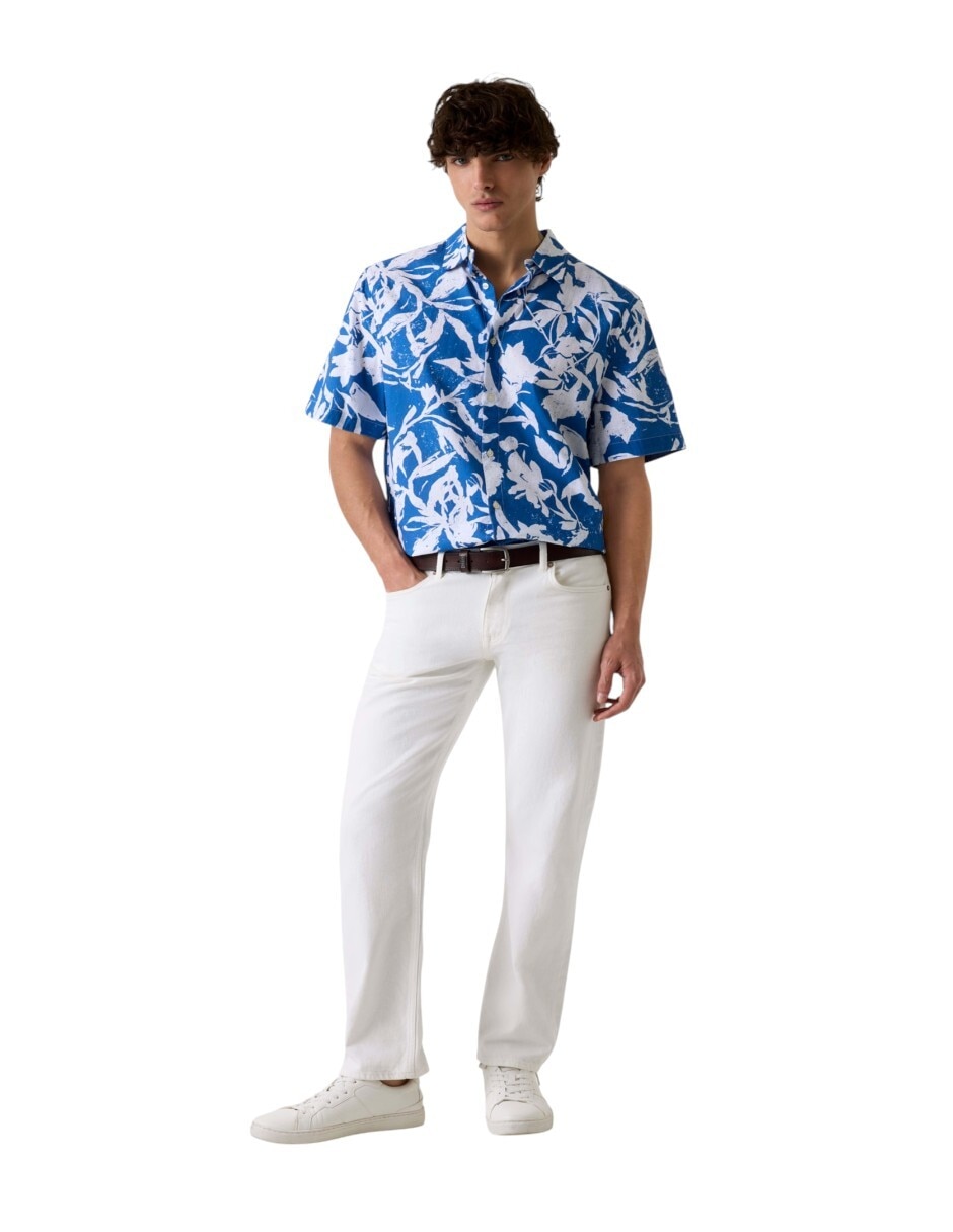 Camisa casual de algodón manga corta para hombre 5