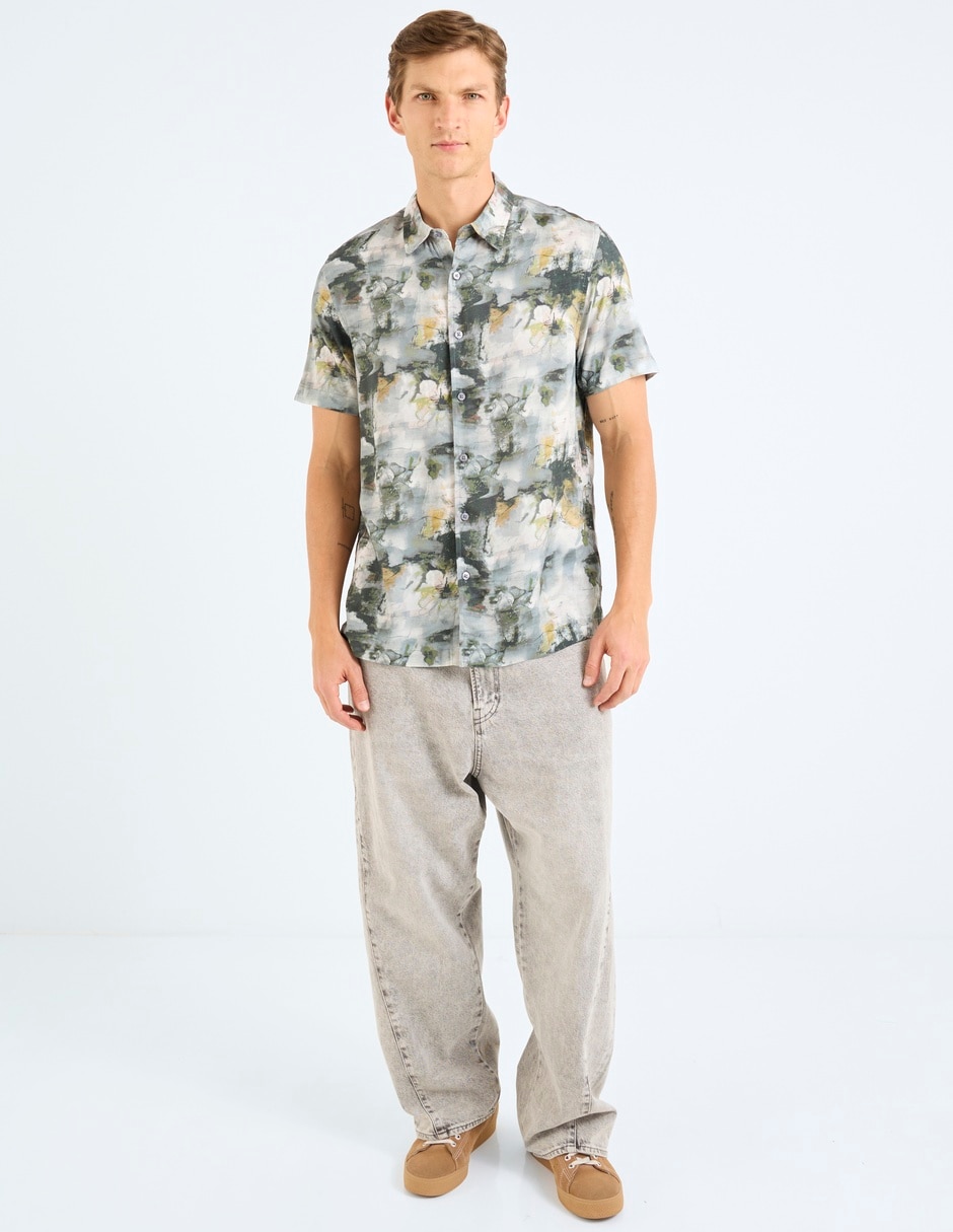 Camisa casual de algodón manga corta para hombre 4
