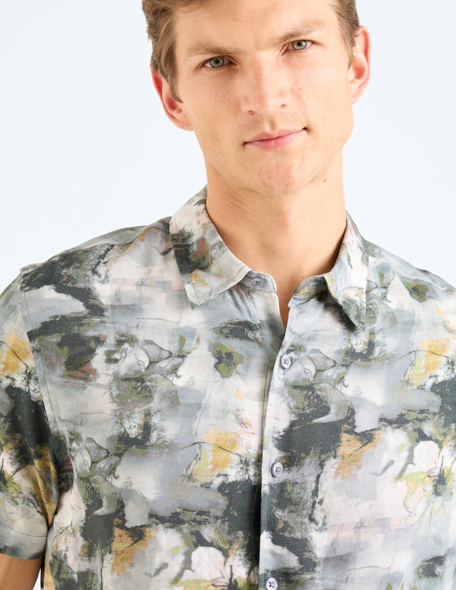 Camisa casual de algodón manga corta para hombre 3