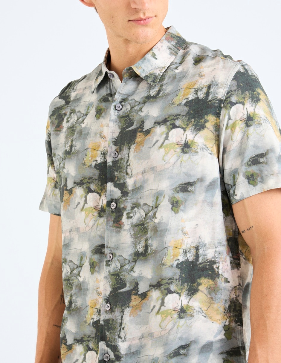 Camisa casual de algodón manga corta para hombre 2
