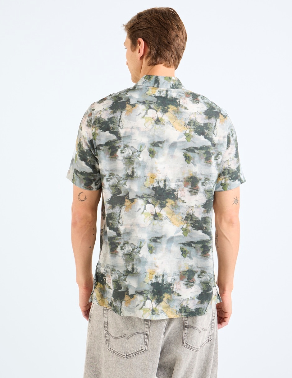Camisa casual de algodón manga corta para hombre 6