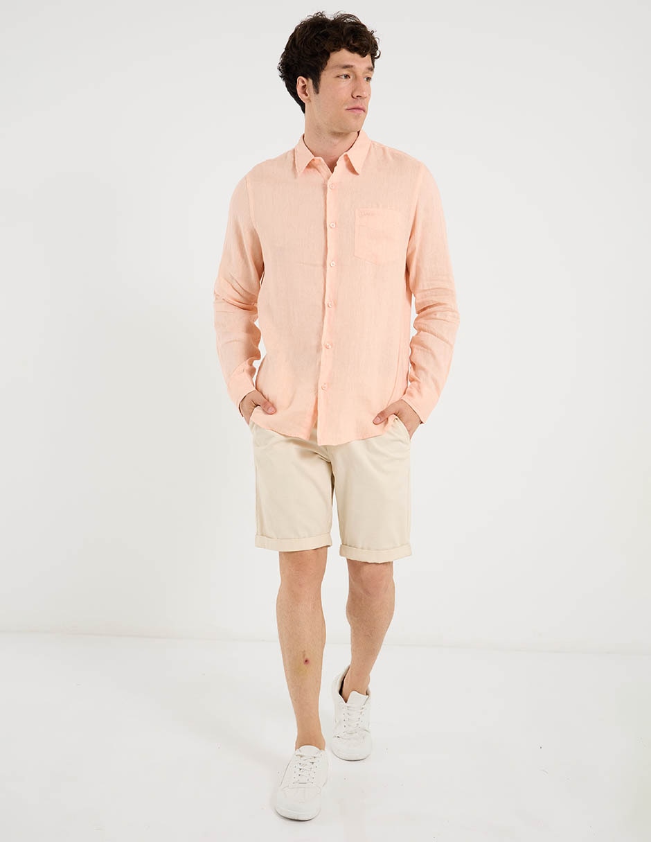 Camisa casual manga larga para hombre 6