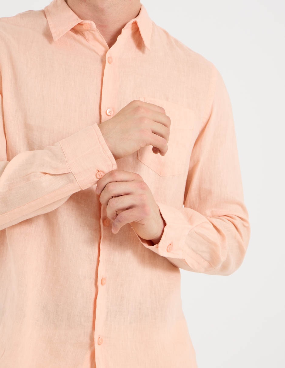 Camisa casual manga larga para hombre 9