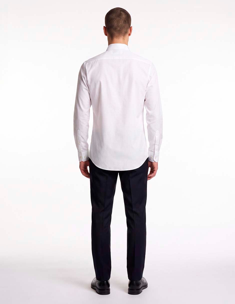 Camisa business casual de algodón manga larga para hombre 4