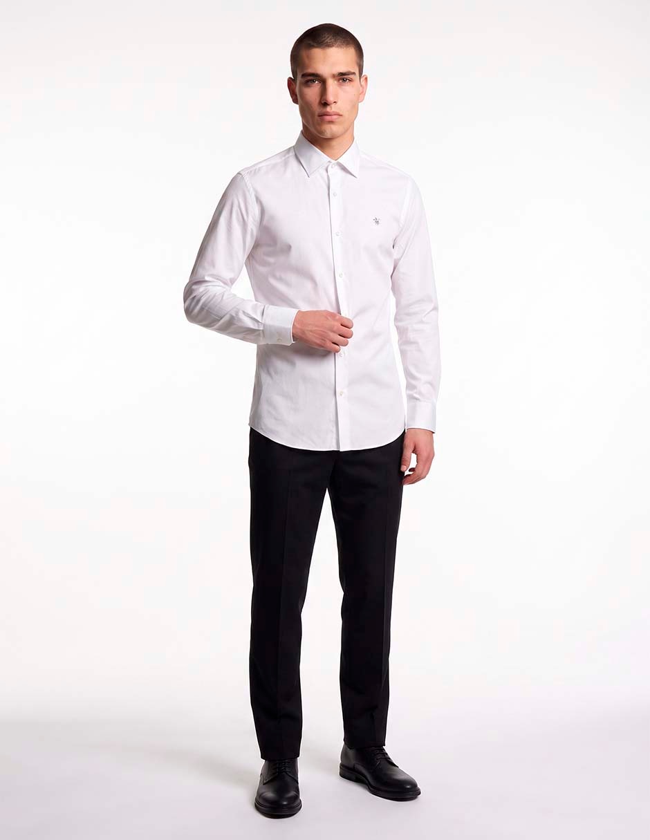 Camisa business casual de algodón manga larga para hombre 3