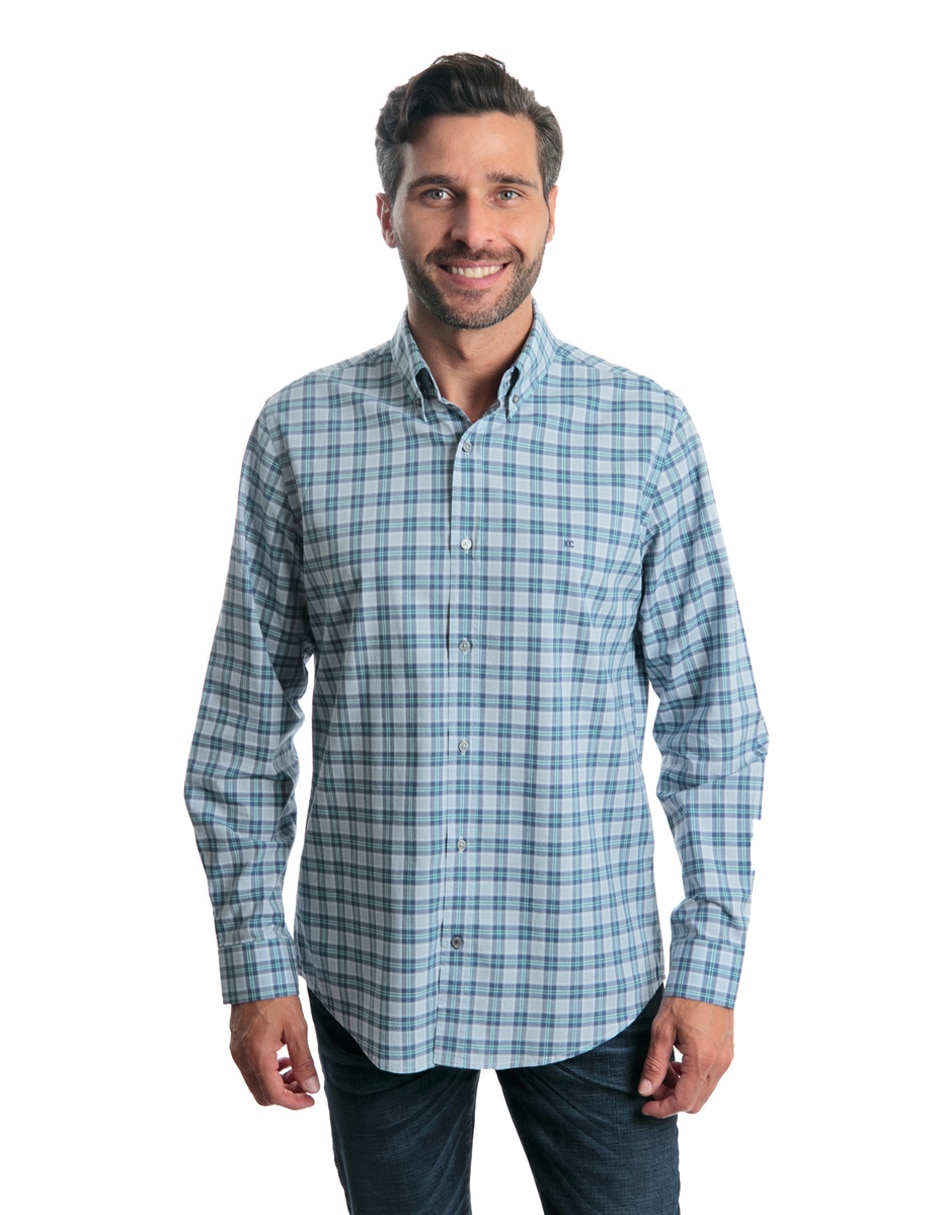 Camisa casual de algodón manga larga para hombre Camisa casual de algodón manga larga para hombre