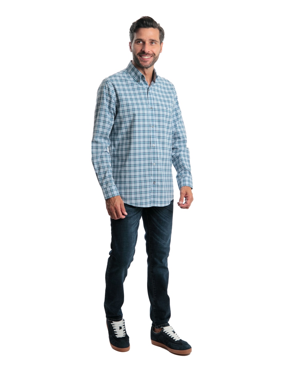 Camisa casual de algodón manga larga para hombre 5