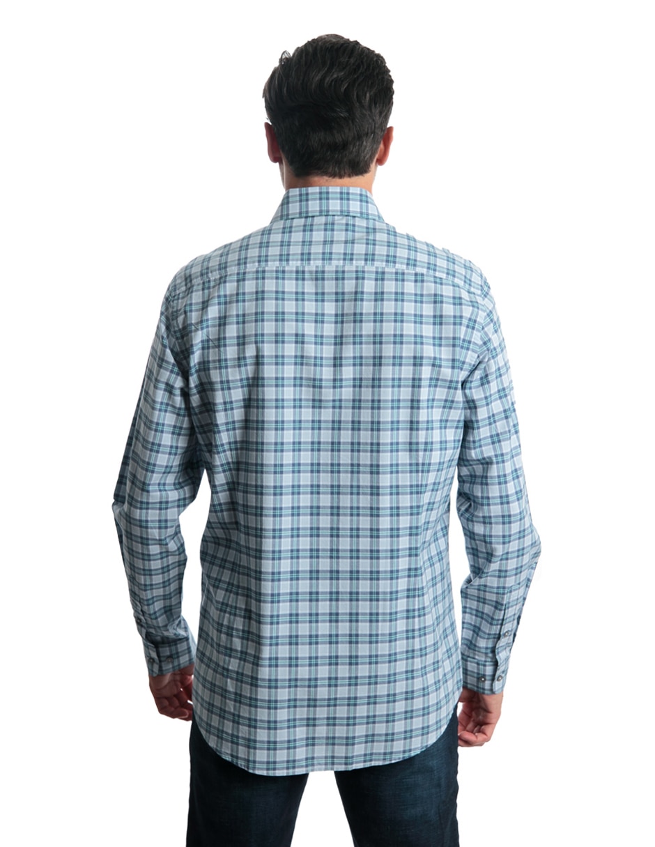 Camisa casual de algodón manga larga para hombre