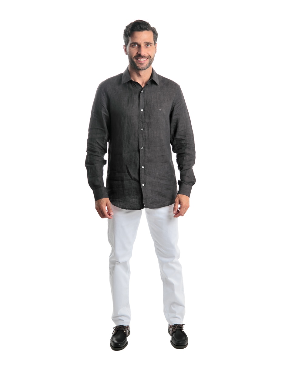 Camisa casual manga larga para hombre 5
