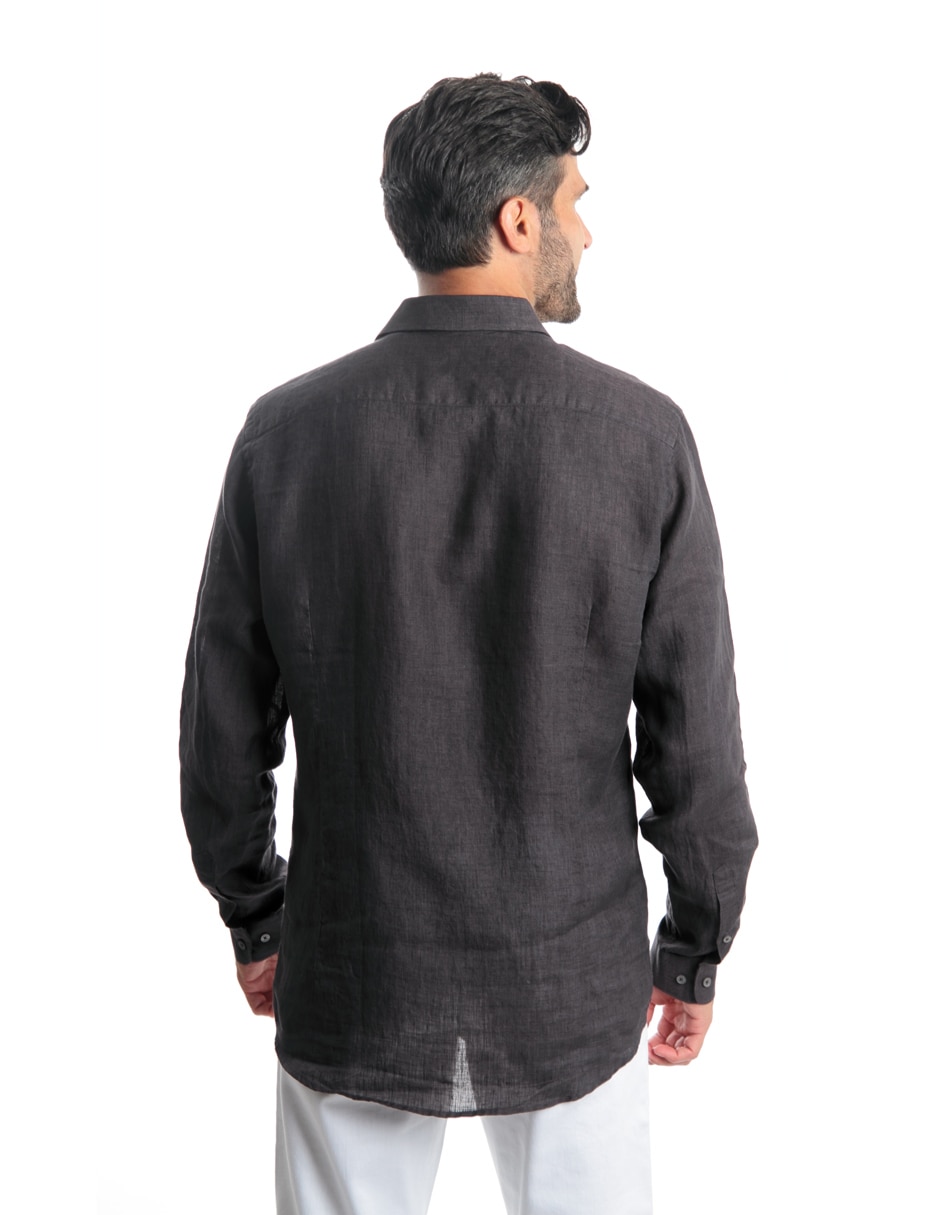 Camisa casual manga larga para hombre 4