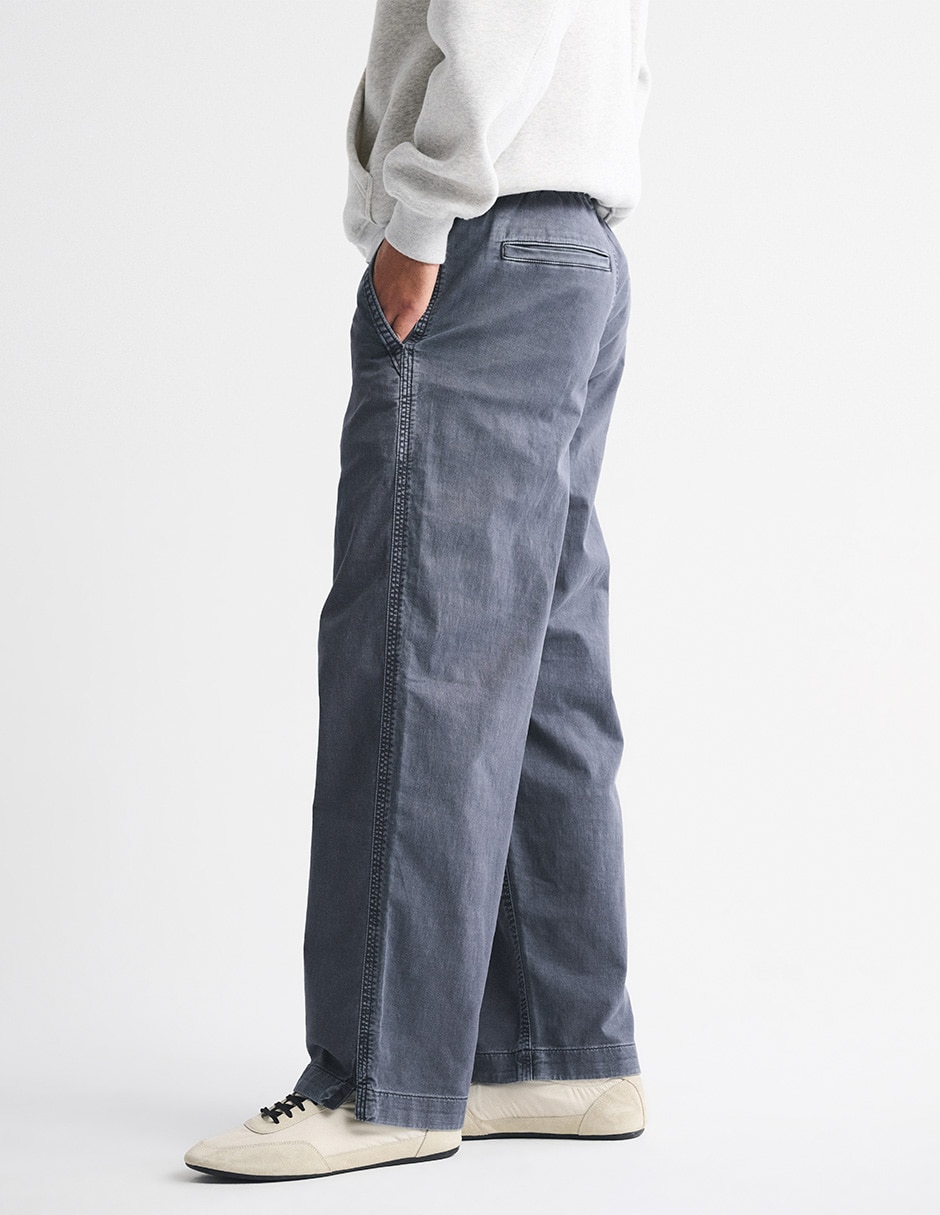 Pantalón casual chino regular de algodón para hombre 4