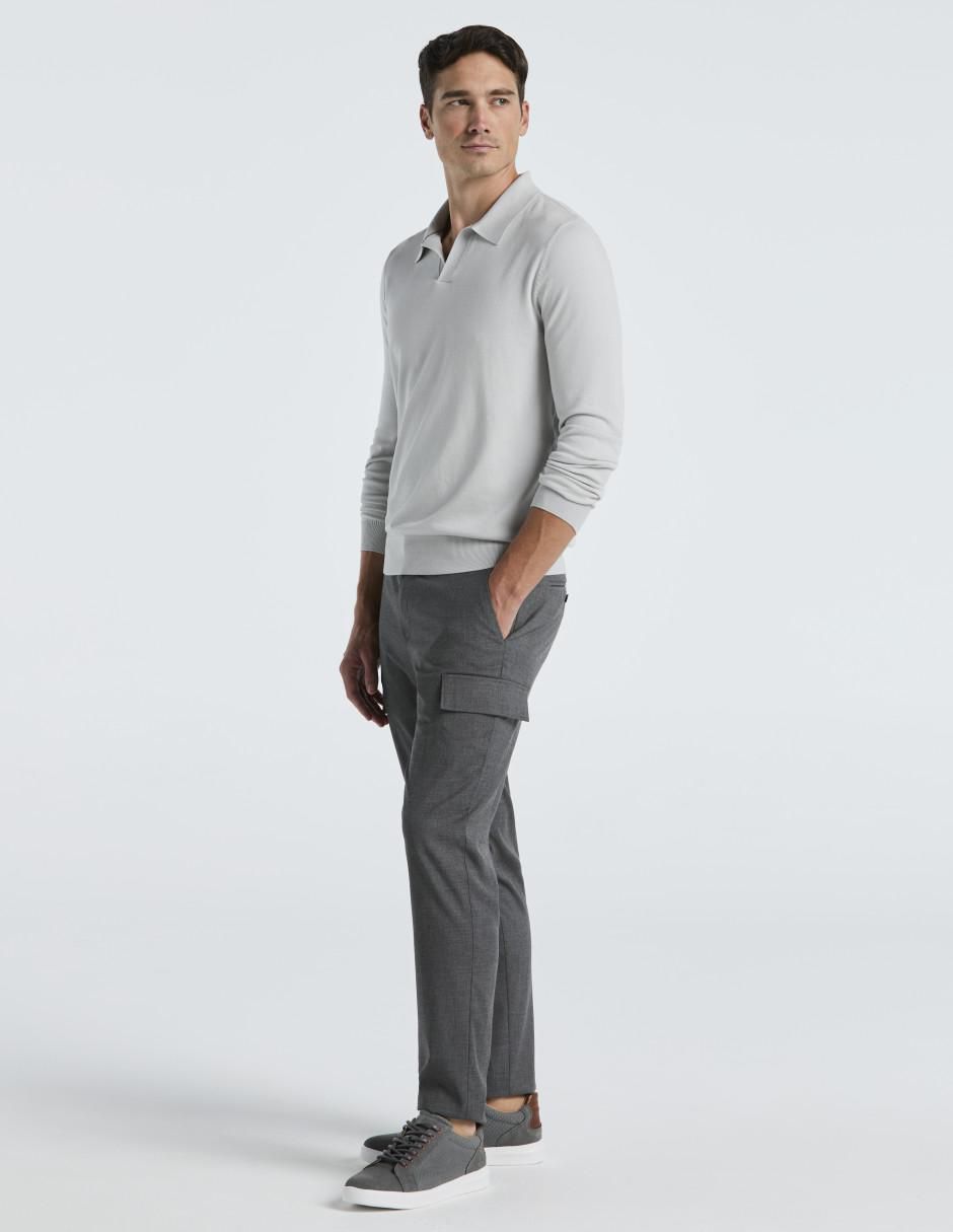 Pantalón business casual cargo slim para hombre 4