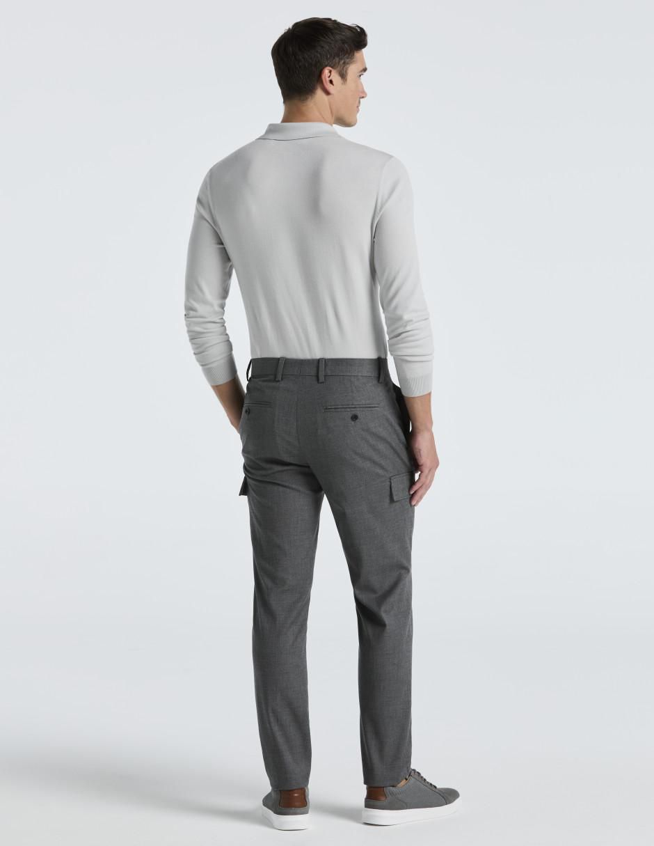 Pantalón business casual cargo slim para hombre 3