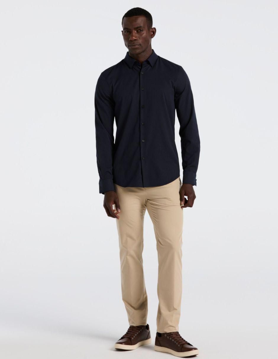Camisa formal de algodón manga larga para hombre 4