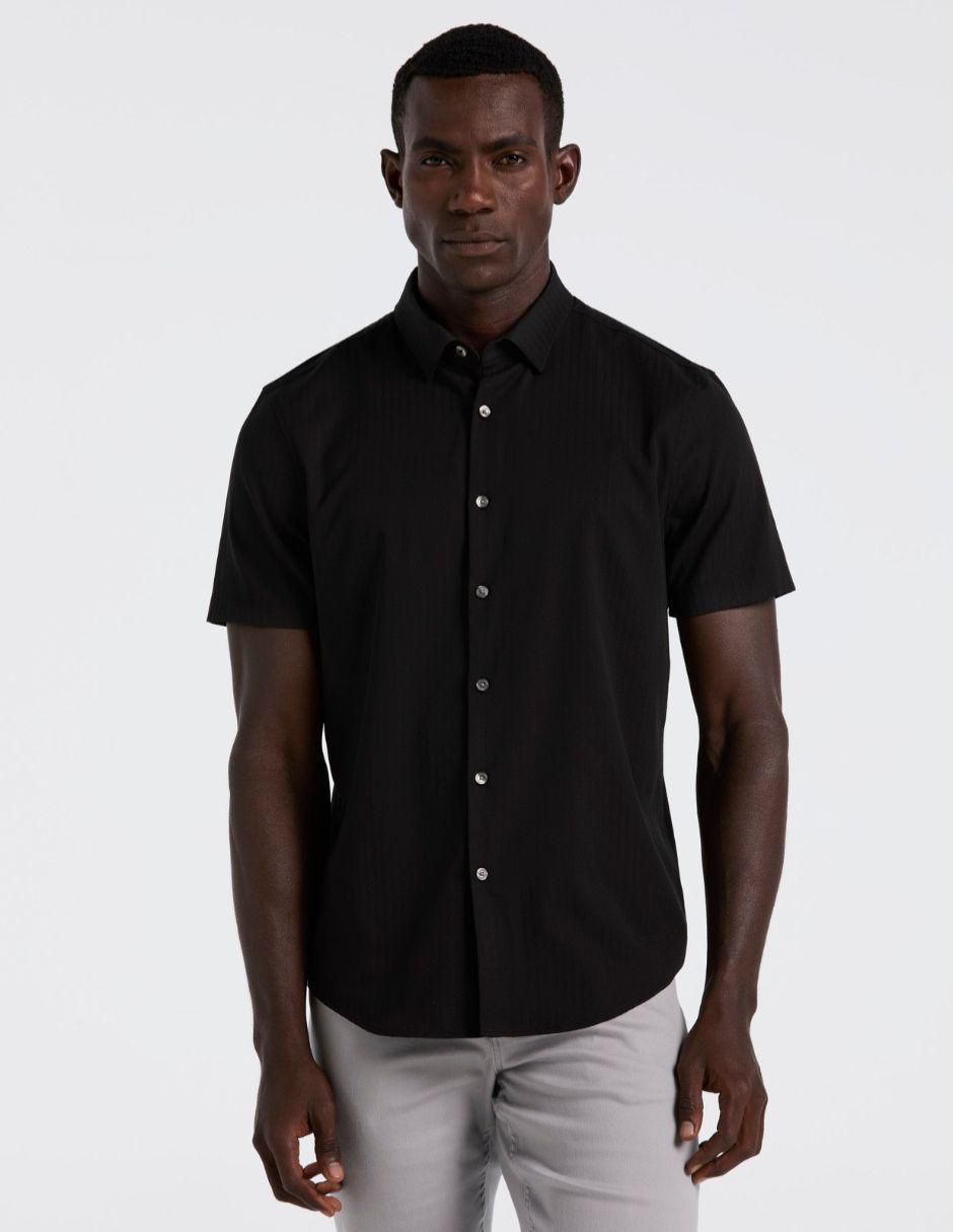 Camisa casual de algodón manga corta para hombre