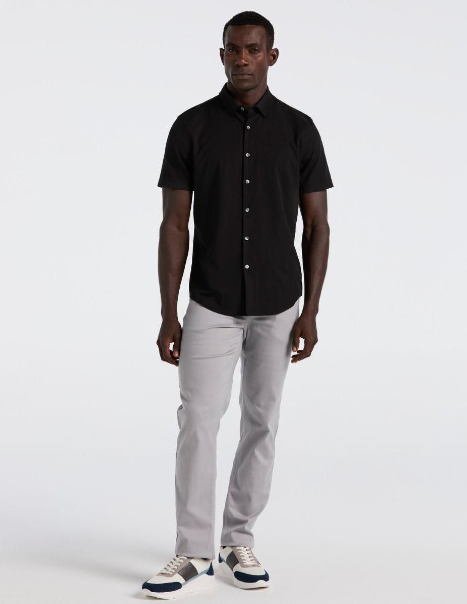 Camisa casual de algodón manga corta para hombre