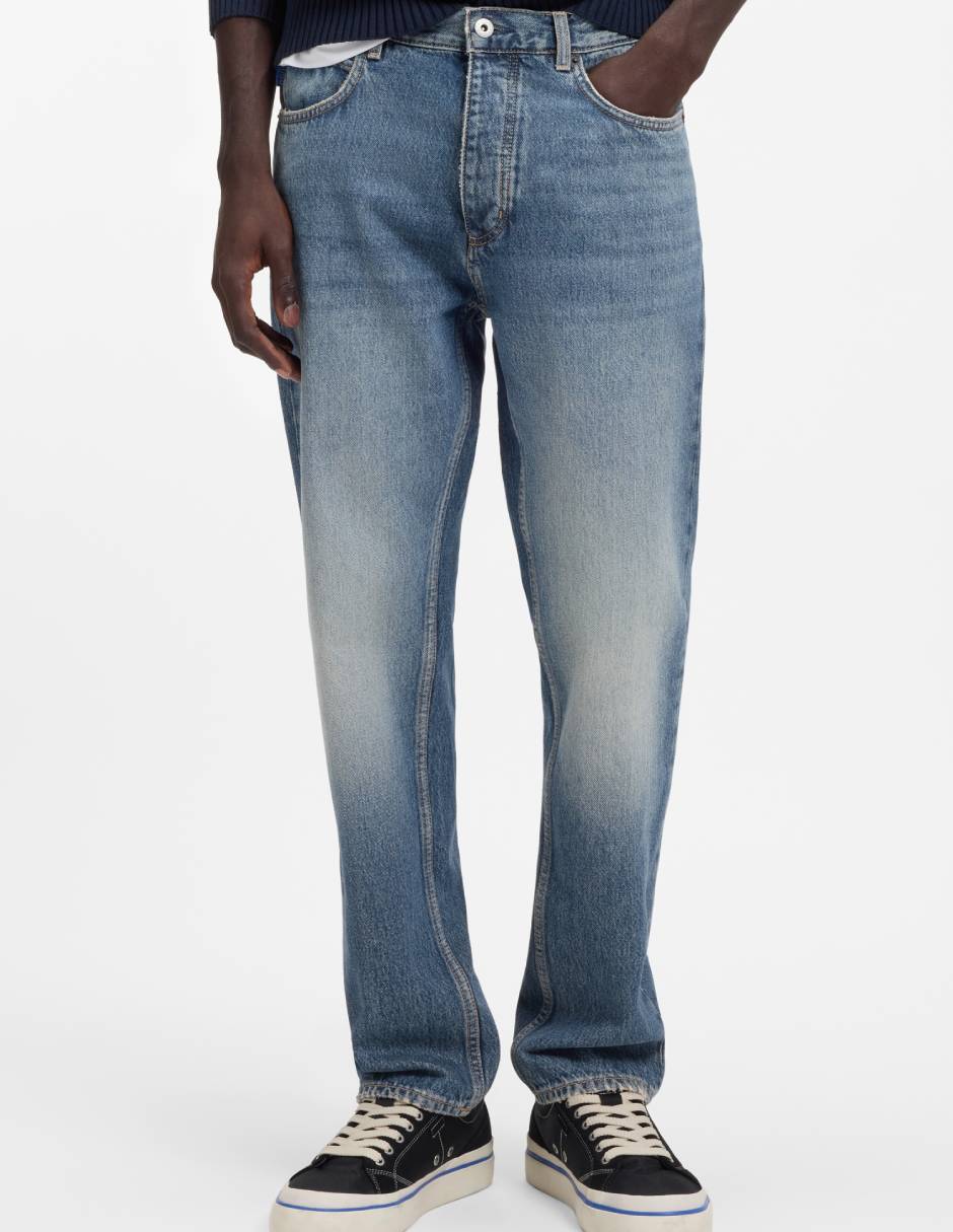 Jeans straight Hugo Blue lavado medio para hombre