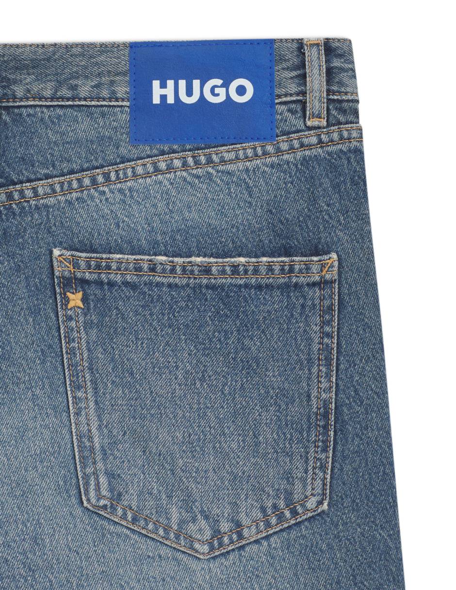 Jeans straight Hugo Blue lavado medio para hombre