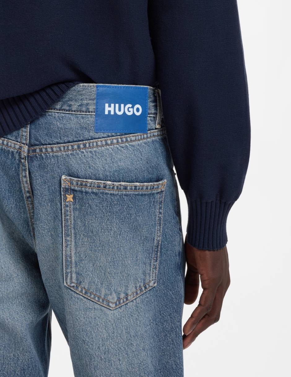 Jeans straight Hugo Blue lavado medio para hombre