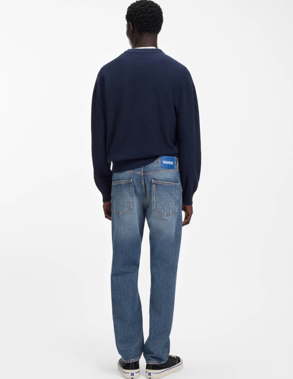 Jeans straight Hugo Blue lavado medio para hombre